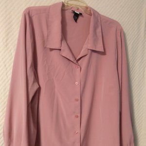 dusty rose blouse button down top 22/24